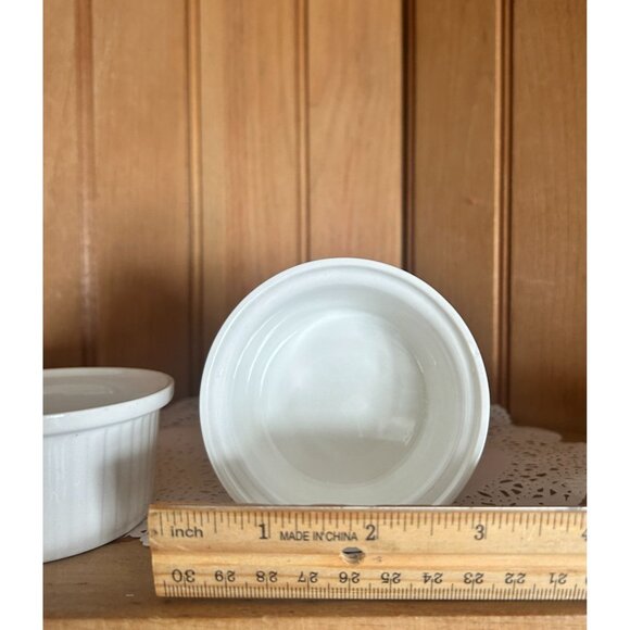 Vintage Enoch Wedgwood Tunstall Ironstone Ramekins Classic White Edme Set of 2 - Picture 3 of 8